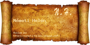Németi Helén névjegykártya